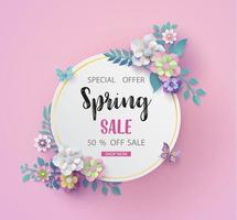 Spring sale background vector