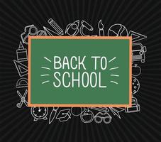 Chalk icon set of back to school board vector