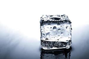 Ice cube with water drops photo