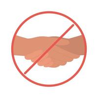 Isolated forbidden hands shake design vector