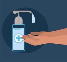 Hands washing with soap dispenser design vector