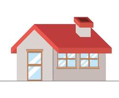 Isolated house with window and door design vector