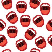 Abstract Open Mouths Seamless Pattern vector