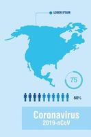 Coronavirus prevention banner with map vector