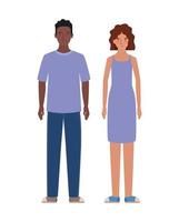 Isolated woman and man avatar design vector