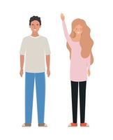 Isolated woman and man avatar design vector