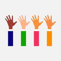 Diverse Raised Hands vector