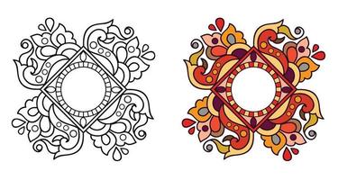Mandala decorativa ornamental redondeada para colorear página de libro para colorear vector