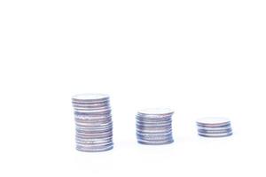 Coins on a white background photo