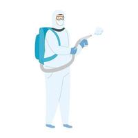 Person in a hazmat suit vector