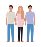 Isolated woman and men avatars design vector