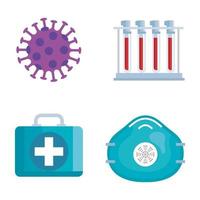 Coronavirus prevention icon set vector