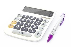 calculadora con un bolígrafo foto