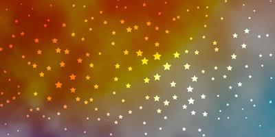 Dark Blue, Yellow template with neon stars. vector