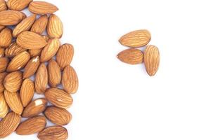 Almond nuts on a white background photo