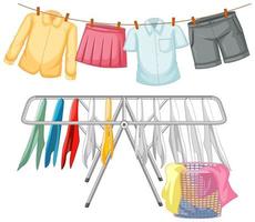 Isolated clothes hanging on white background vector