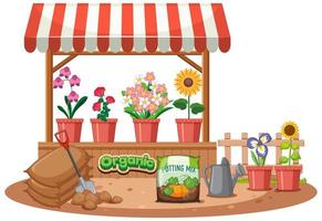 Isolated flower shop on white background vector