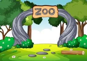 Empty zoo in nature scene vector