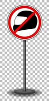 No helmet sign with stand isolated on transparent background vector