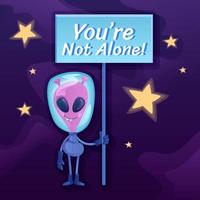 You are not alone social media post vector