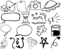 Set of item and symbol hand drawn doodle vector