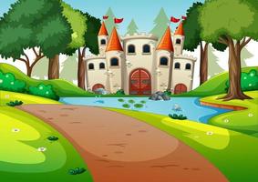 Empty scene with castle in nature vector