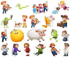 Set of different nursery rhyme character isolated on white background vector