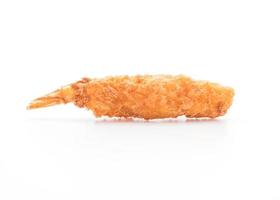 Batter-fried prawns on white background photo