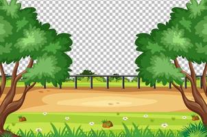 Blank nature park scene landscape on transparent background vector