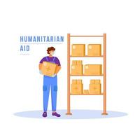 Humanitarian aid faceless character vector