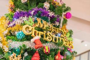 Close-up of a Christmas tree with ornaments photo