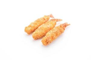 Batter fried prawns on white background photo