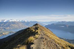 vista de la cumbre de la montaña de nueva zelanda foto