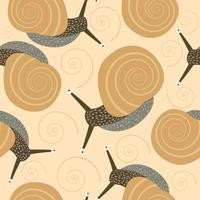 Snails Design Seamless Background Pattern vector