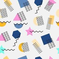 Seamless Memphis Geometric Shapes Background Pattern vector