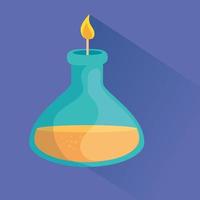 Test tube with flame icon vector