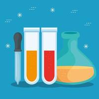 Test tubes with dropper icons vector