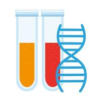 Test tubes with DNA structure icon vector