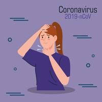 Woman infected with covid-19 banner vector