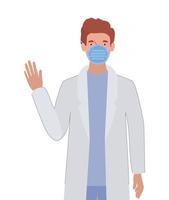 Man doctor with uniform and mask vector