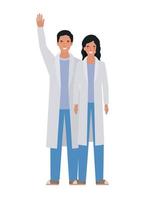 Man and woman doctor with uniforms design vector