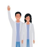Man and woman doctor with uniforms design vector