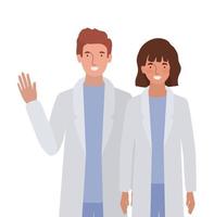 Man and woman doctor with uniforms design vector