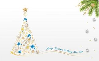 diseño decorativo de navidad con caja de regalos y oropel. vector