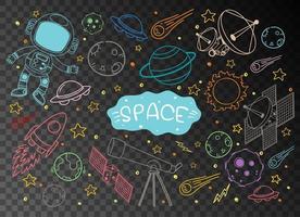 Space element in doodle or sketch style vector