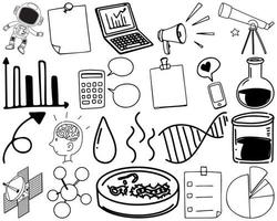 Set of item and symbol hand drawn doodle vector