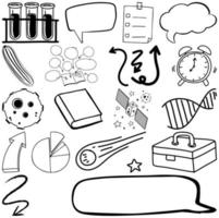 Set of item and symbol hand drawn doodle vector