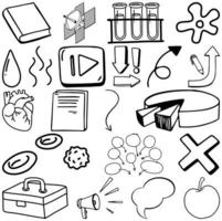 Set of item and symbol hand drawn doodle vector