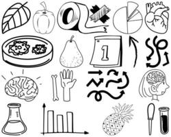 Set of item and symbol hand drawn doodle vector