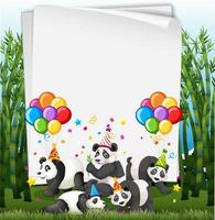 Paper template with cute animals in party theme vector